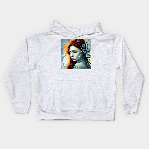 redhead girl Kids Hoodie by bogfl